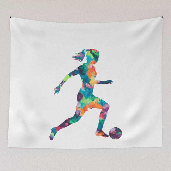 Item preview, Girl playing soccer football player watercolor designed and sold by SOUFIANE1991.