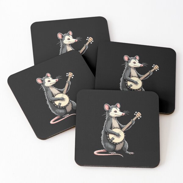 Artikelvorschau, Lustiges Opossum, das Banjo spielt - Banjo-Liebhaber entworfen und verkauft von kjp-design.