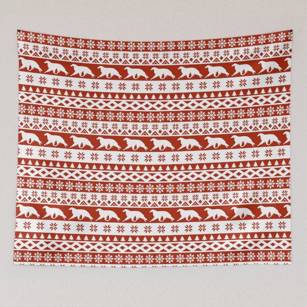 Item preview, Borzoi Ugly Christmas Sweater Pattern designed and sold by Spinyflowerart.
