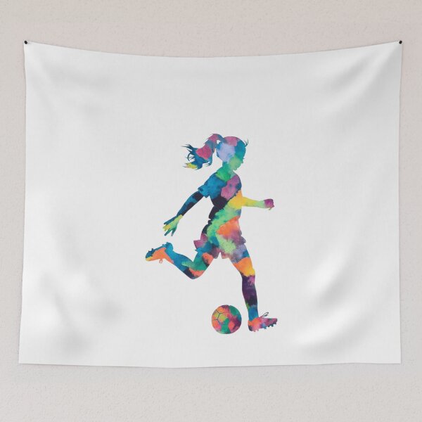 Item preview,  Girl playing soccer football player watercolor designed and sold by SOUFIANE1991.