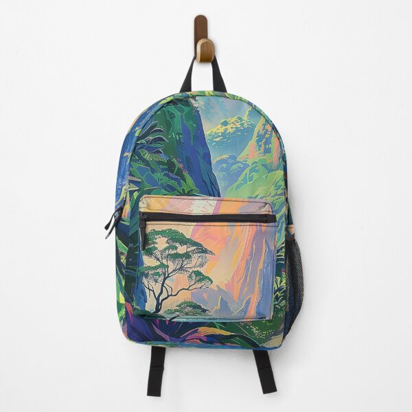 Item preview, Hikers Surreal Journey A Trek Through a Vibrant Forest. designed and sold by CheerForGoods.