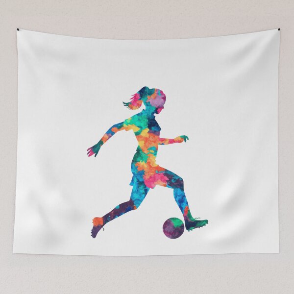Item preview, Girl playing soccer football player watercolor designed and sold by SOUFIANE1991.
