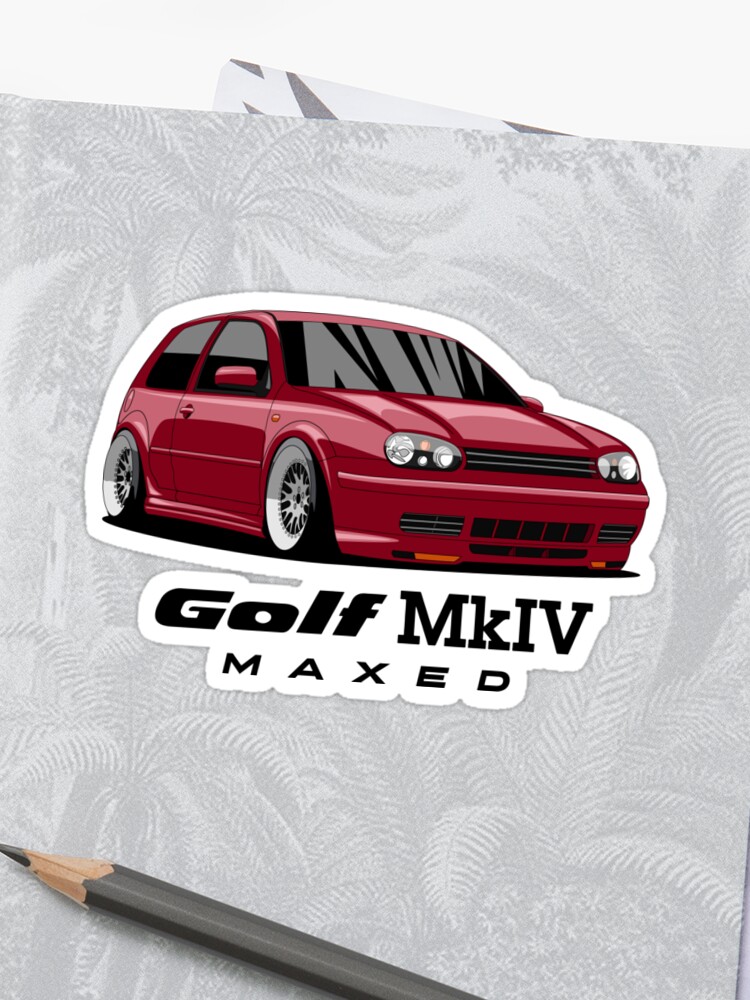 Vw Golf Mk4 Mkiv Red Sticker By Monstta Redbubble