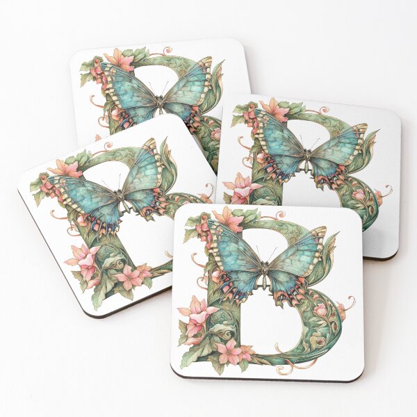 Item preview, Botanical Butterfly Letter B: Nature’s Elegance designed and sold by FlyingDreamsArt.