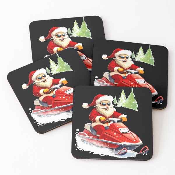 Item preview, Santa Rides a Snowmobile in the Arctic Desert designed and sold by VikArtStudio.