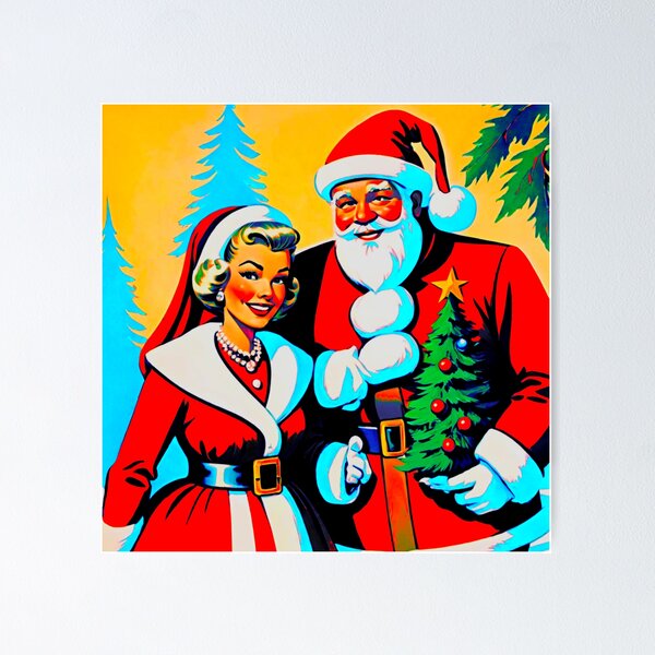 Item preview, Santa and His Missus Enjoy Christmas Eve designed and sold by GrizzlyCollective.