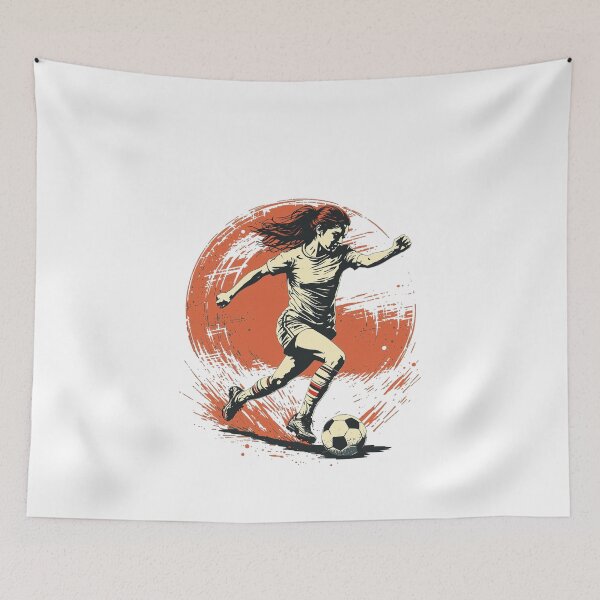 Item preview, Vintage Modern Trendy Girl playing soccer football player  designed and sold by SOUFIANE1991.