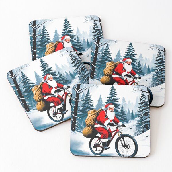 Item preview, Santa Riding His New MTB at Christmas designed and sold by GrizzlyCollective.