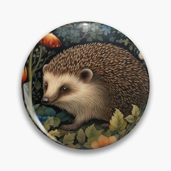 Item preview, Hedgehog in a William Morris Style Garden designed and sold by AntiqueImages.