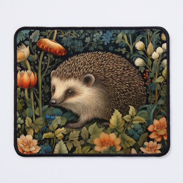 Item preview, Hedgehog in a William Morris Style Garden designed and sold by AntiqueImages.