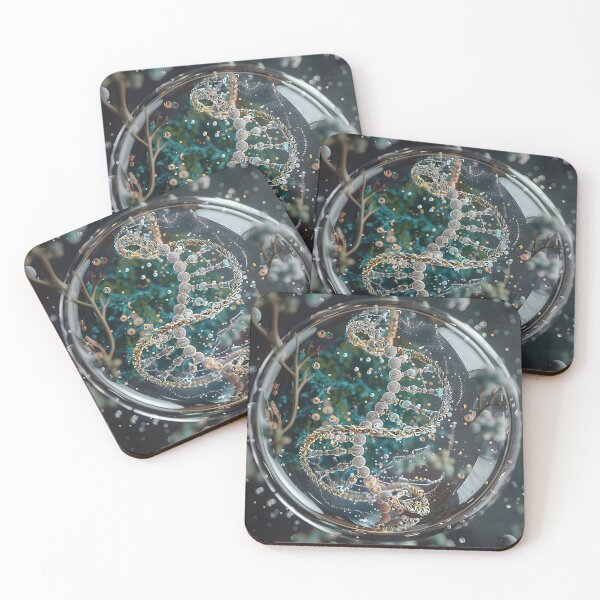 Item preview, Surreal Digital of DNA Helix Floating in Petri Dish with Organic Patterns. designed and sold by CheerForGoods.