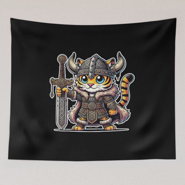 Item preview, Fun and Imposing Kawaii Viking Tiger designed and sold by lAnJefurtifeu.