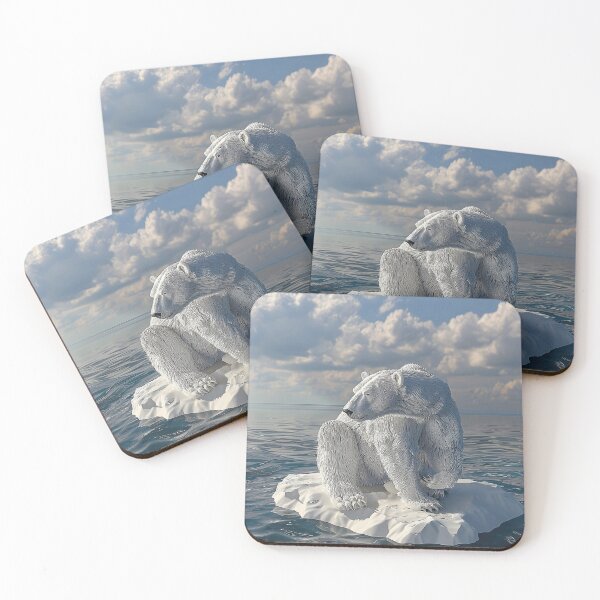 Item preview, Solitary Polar Bear Adrift on Shrinking Ice Floe. designed and sold by CheerForGoods.