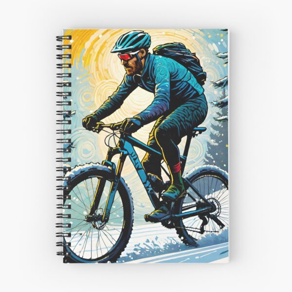 Item preview, Mountain Biker Riding Through Snowy Trails designed and sold by GrizzlyCollective.