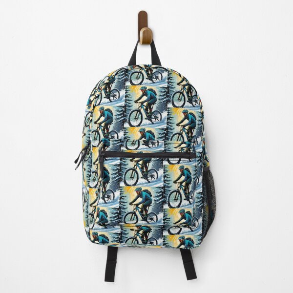 Item preview, Mountain Biker Riding Through Snowy Trails designed and sold by GrizzlyCollective.