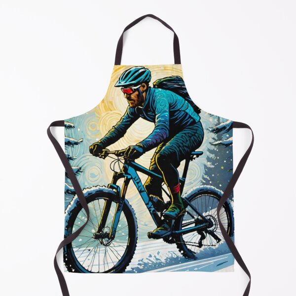 Item preview, Mountain Biker Riding Through Snowy Trails designed and sold by GrizzlyCollective.