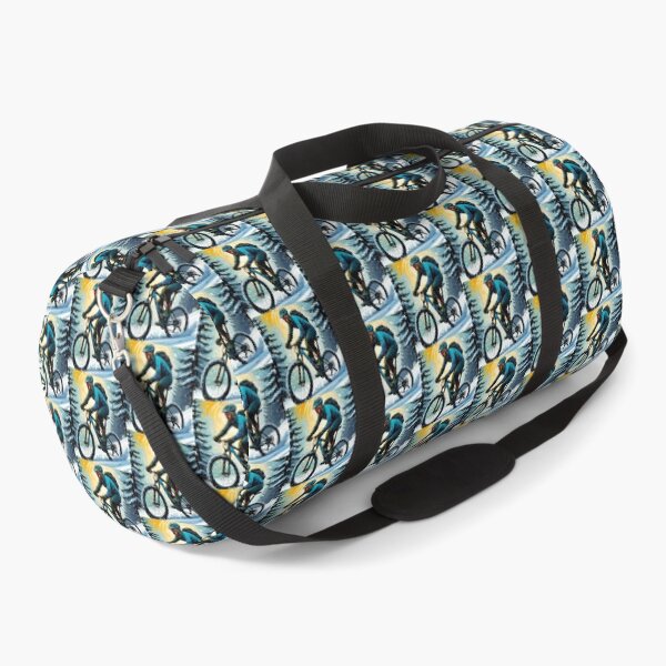 Item preview, Mountain Biker Riding Through Snowy Trails designed and sold by GrizzlyCollective.
