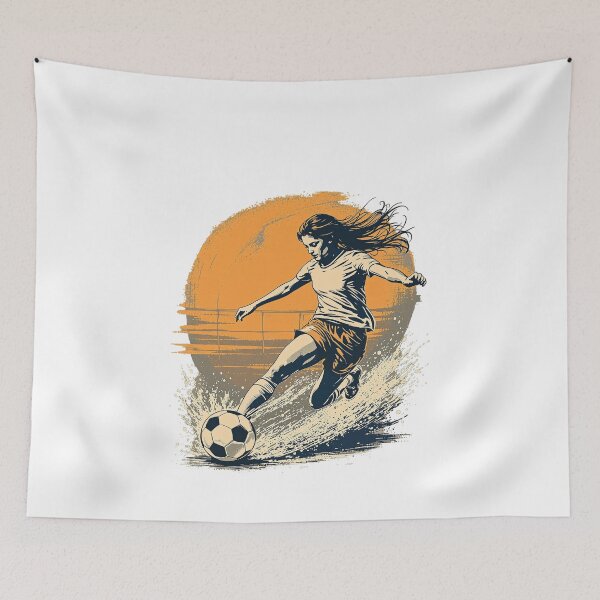 Item preview, Vintage Modern Trendy Girl playing soccer football player  designed and sold by SOUFIANE1991.