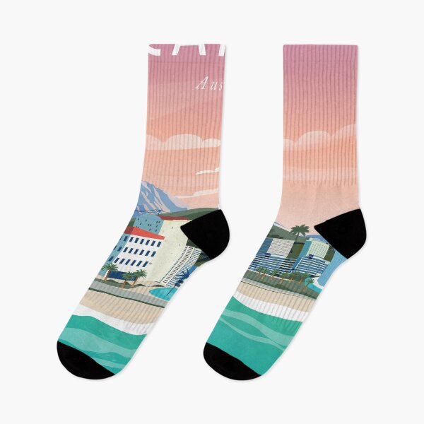 Item preview, Cairns, Australia travel poster, print city beach designed and sold by Arctic frame studio.