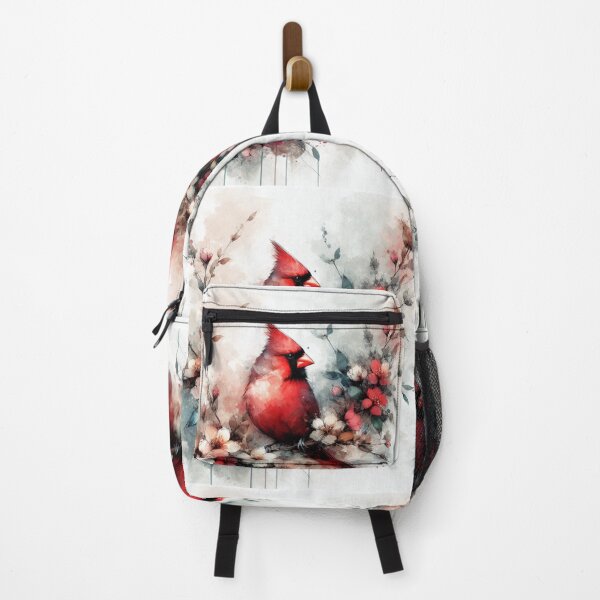 Item preview, Red Cardinal Water Color, Wild Flowers,  designed and sold by DrewRomeoCo.