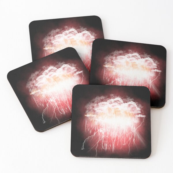 Item preview, Bright clouds dotted with red-toned lightning designed and sold by Maeyy.