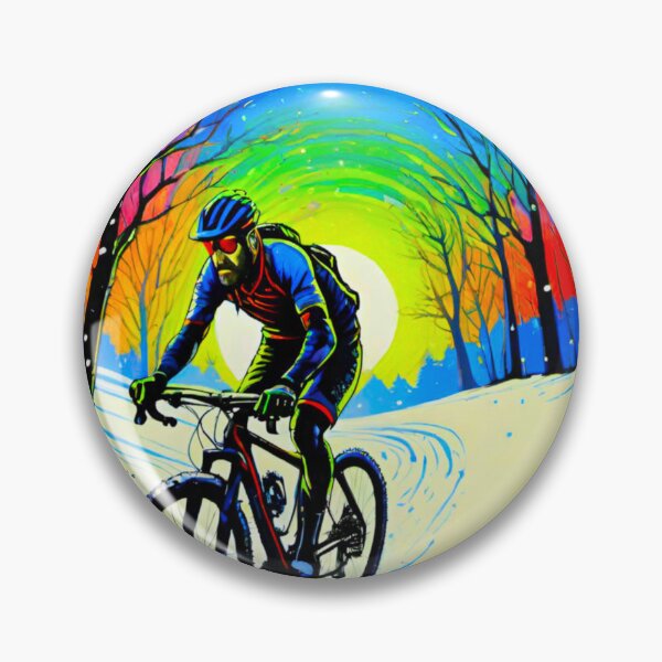 Item preview, Snowy Adventure: Mountain Biker Shreds the Snow designed and sold by GrizzlyCollective.