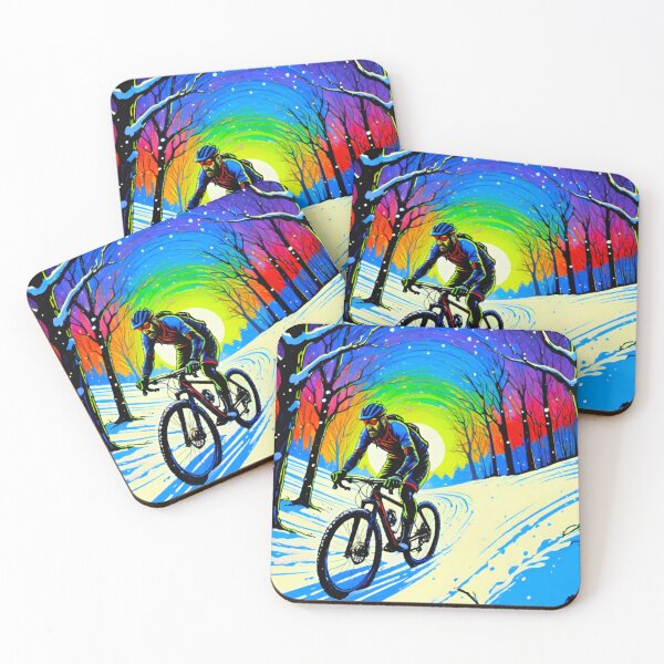 Item preview, Snowy Adventure: Mountain Biker Shreds the Snow designed and sold by GrizzlyCollective.
