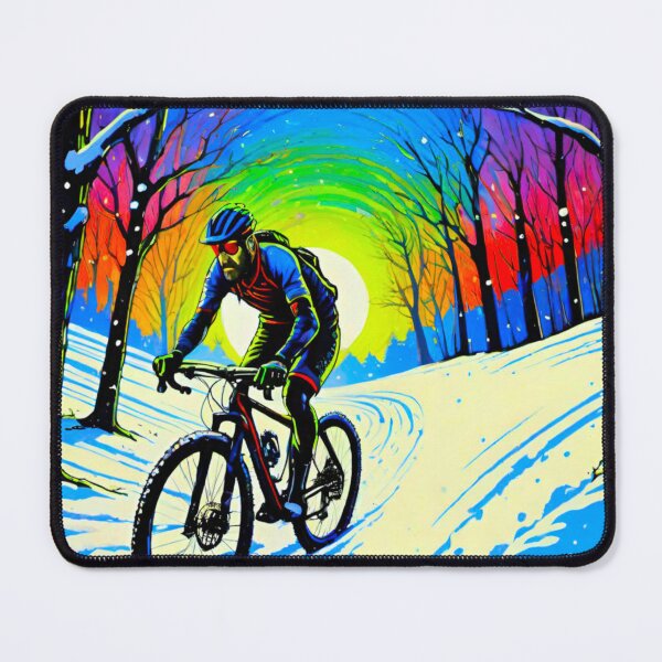Item preview, Snowy Adventure: Mountain Biker Shreds the Snow designed and sold by GrizzlyCollective.
