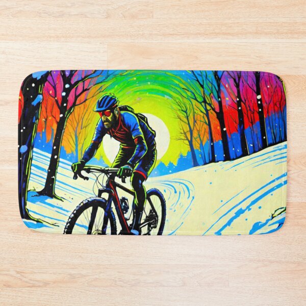 Item preview, Snowy Adventure: Mountain Biker Shreds the Snow designed and sold by GrizzlyCollective.