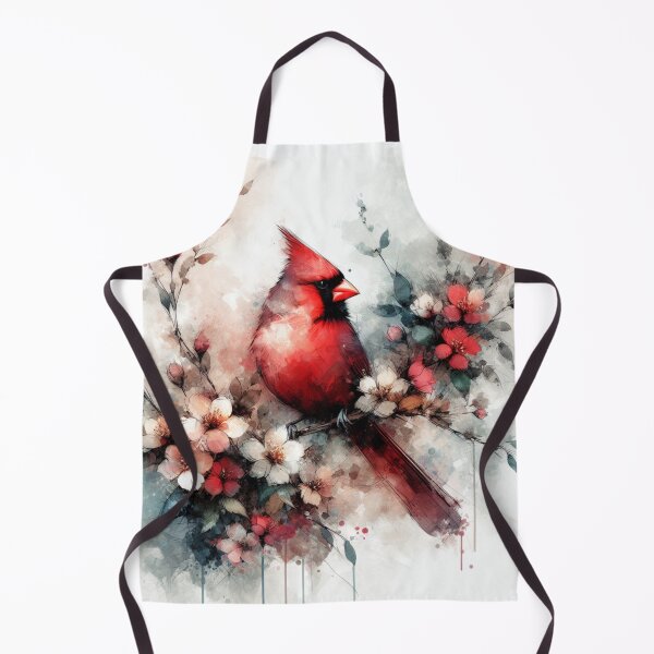 Item preview, Red Cardinal Water Color, Wild Flowers, designed and sold by DrewRomeoCo.