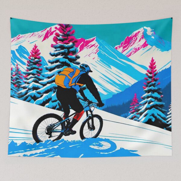 Item preview, Epic Mountain Biking Through Fresh Winter Snow designed and sold by GrizzlyCollective.