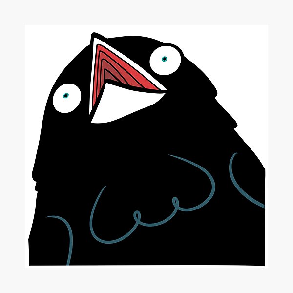Item preview, Shocked Quinn the Crow designed and sold by TamaraTretiak.