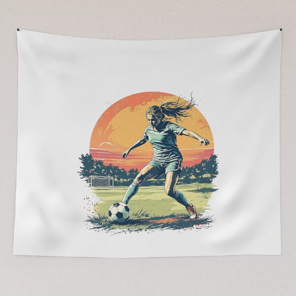Item preview, Vintage Modern Trendy Girl playing soccer football player  designed and sold by SOUFIANE1991.