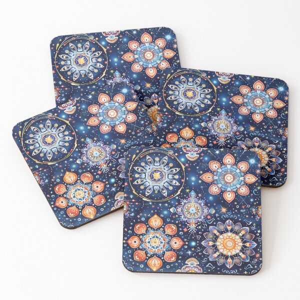 Item preview, Kaleidoscope Fabric Pattern with Celestial Bodies and Constellations. designed and sold by CheerForGoods.