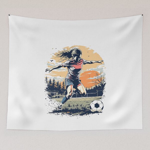 Item preview, Vintage Modern Trendy Girl playing soccer football player  designed and sold by SOUFIANE1991.