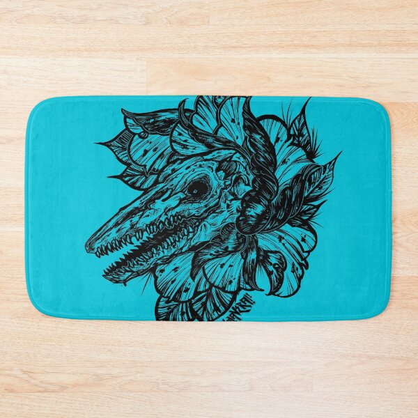 Item preview, mosasaur skull black line art designed and sold by UrielCalavera.