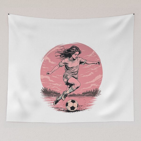 Item preview,  Vintage Modern Trendy Girl playing soccer football player Pink  designed and sold by SOUFIANE1991.