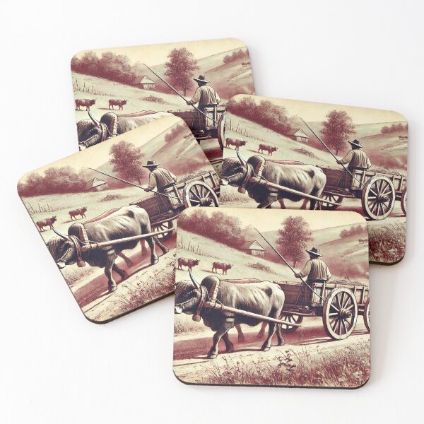 Item preview, Ox-Drawn Cart on Dusty Road in Rural Landscape   designed and sold by Koalangel.