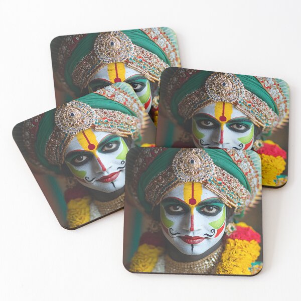 Item preview, Colorful Indian classical dancer with ornate makeup designed and sold by Artessie.