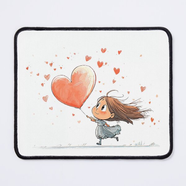 Item preview, Pegatina de niña con globo en forma de corazón para el día de San Valentín designed and sold by Halina-il.