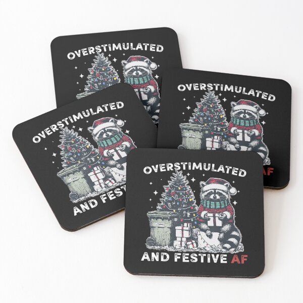 Item preview, Overstimulated And Festive AF Raccoon Christmas Feral Xmas designed and sold by Wisppiaa.