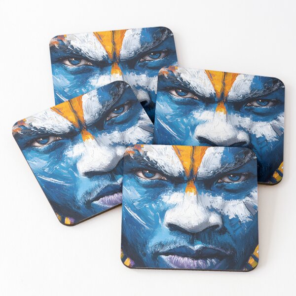 Item preview, Vibrant abstract portrait with intense tribal markings. designed and sold by Artessie.