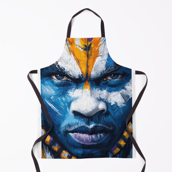 Item preview, Vibrant abstract portrait with intense tribal markings. designed and sold by Artessie.