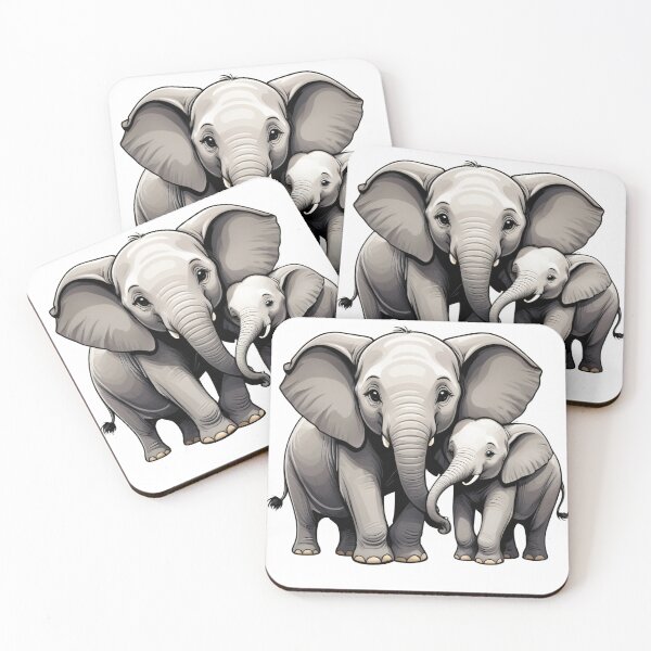 Item preview, Adorable Mother and Baby Elephant Duo designed and sold by DAYMONDAY1976.