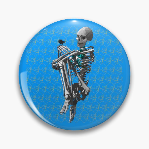 Item preview, Skeleton with blue roses and crow designed and sold by m-yoga-store.