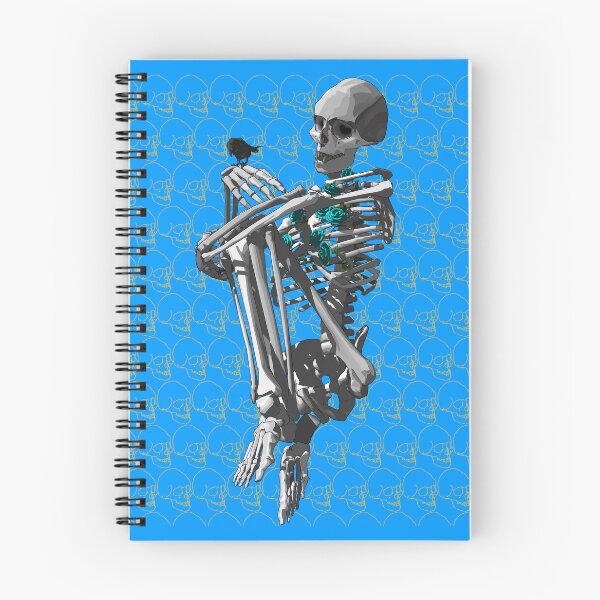 Item preview, Skeleton with blue roses and crow designed and sold by m-yoga-store.