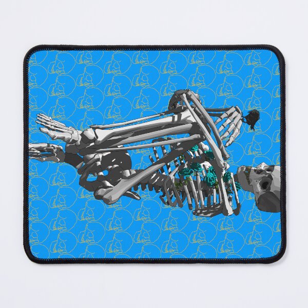 Item preview, Skeleton with blue roses and crow designed and sold by m-yoga-store.