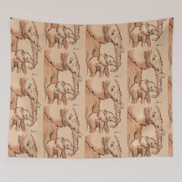 Item preview, My Mama: Baby Elephant & Mama Watercolor Painting #12 designed and sold by Rebecca Rees.
