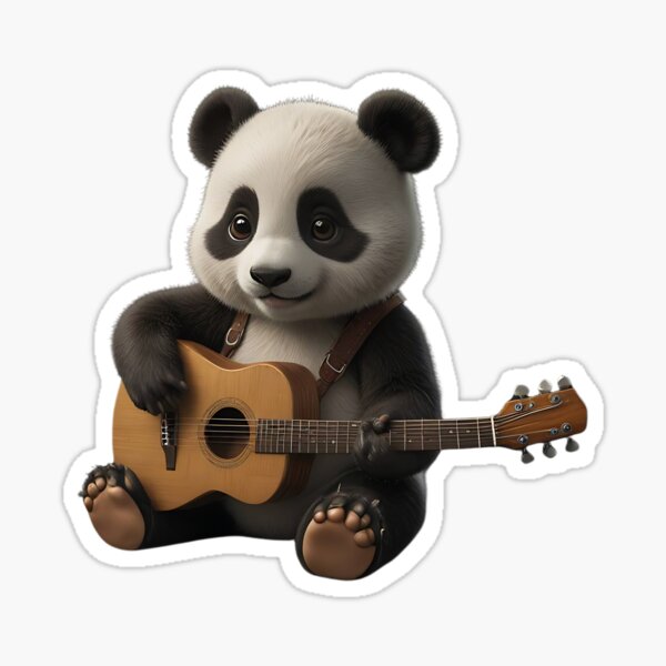Vista previa del artículo con la obra «Panda Guitarrista Casual, Regalo Ideal», diseñado y vendido por Indoni.