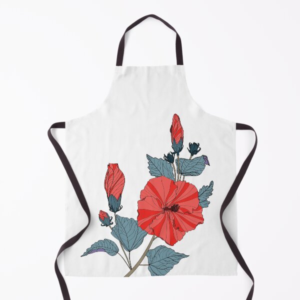 Item preview, Hibiscus red flowers branch, simple drawing and sketch. designed and sold by MatyKotiv.